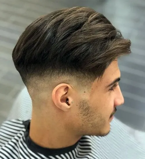Skin Tape Up with Long Side Swept Hair