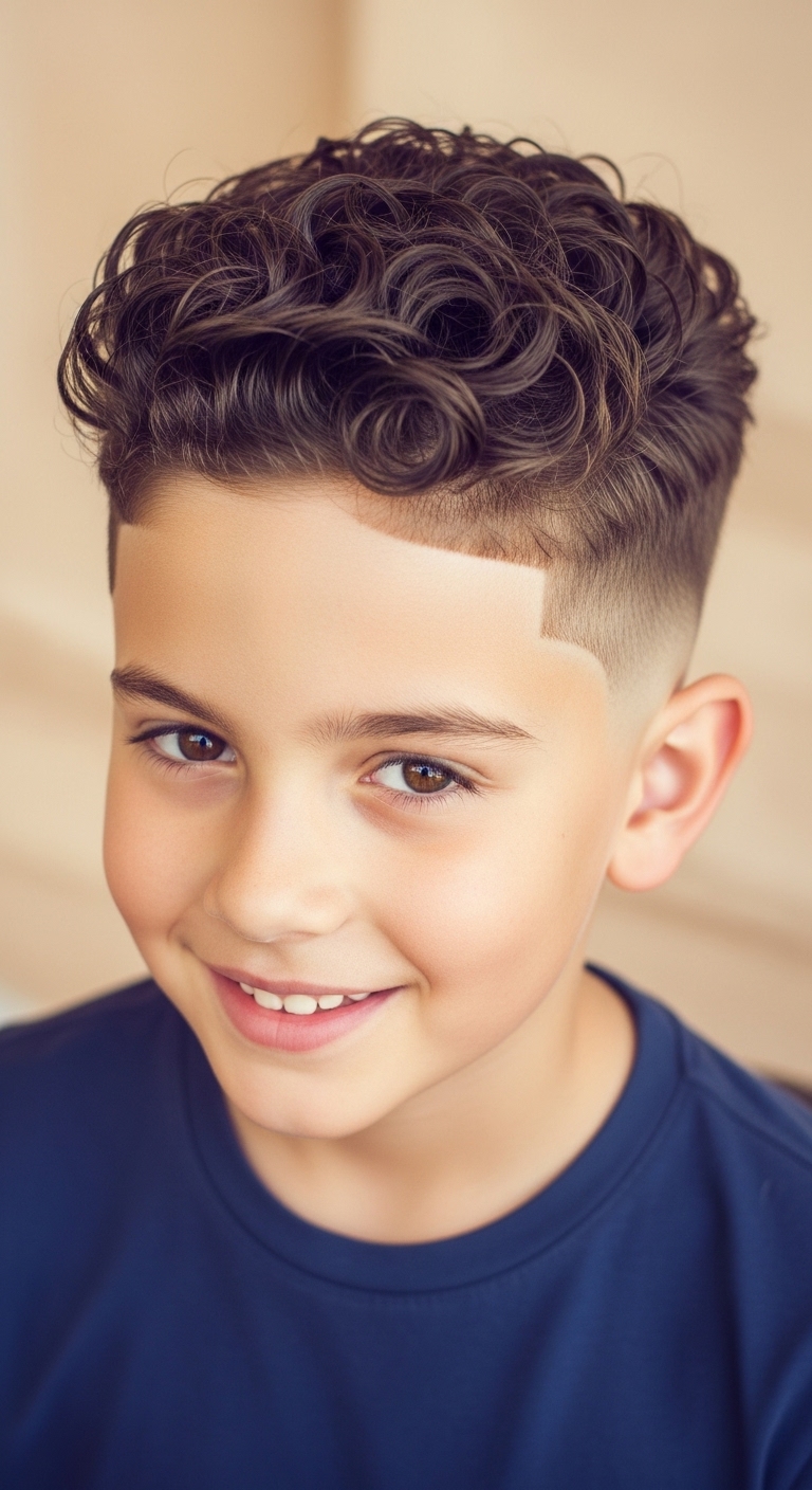Curly Top with Tapered Sides