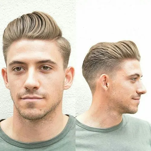 35+ Best Hairstyles for Men with Straight Hair (2025) Fade with Brush Up and Hard Part