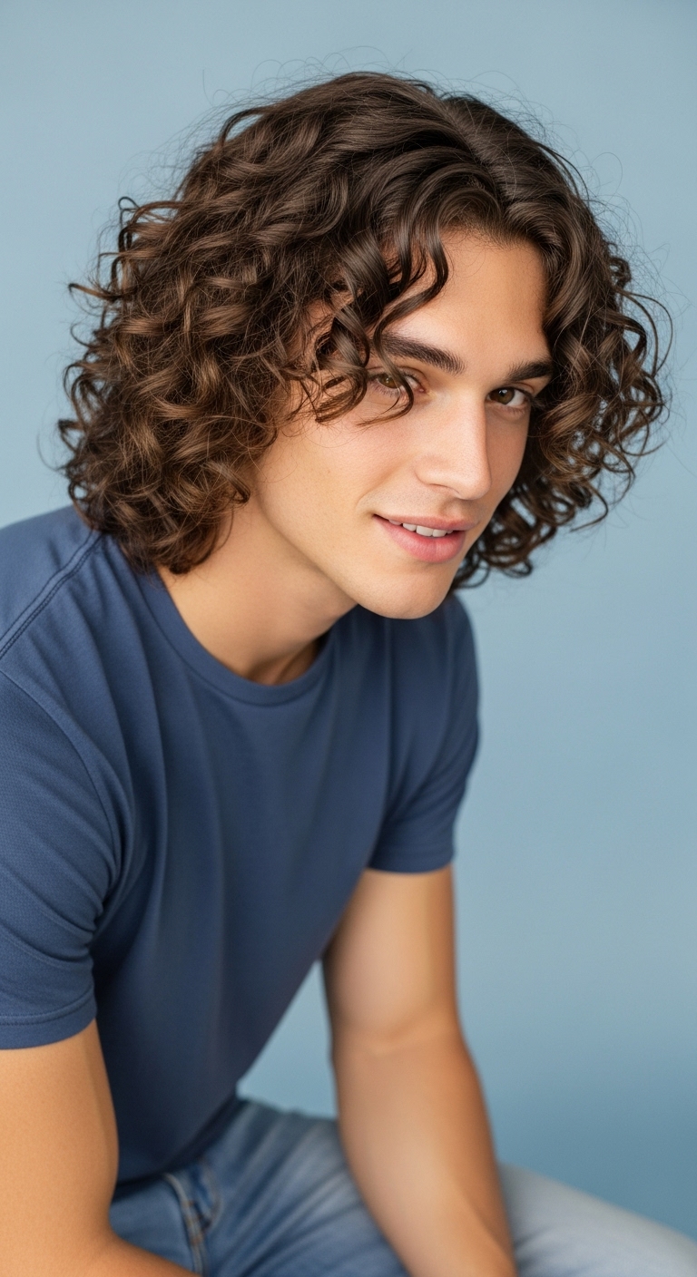 Layered Shoulder-Length Curls