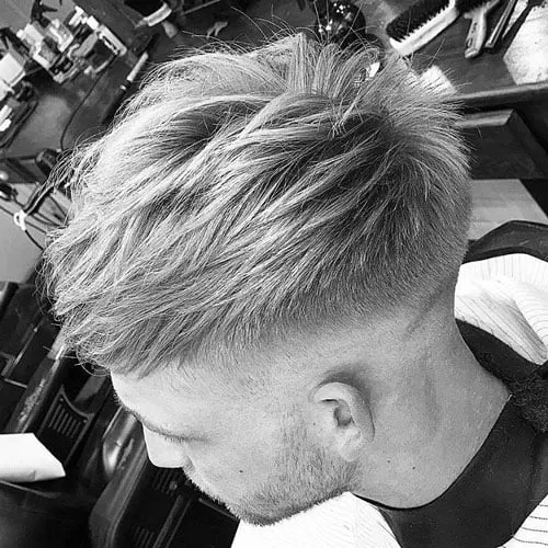 35+ Best Hairstyles for Men with Straight Hair (2025) Long Textured Crop with High Skin Fade
