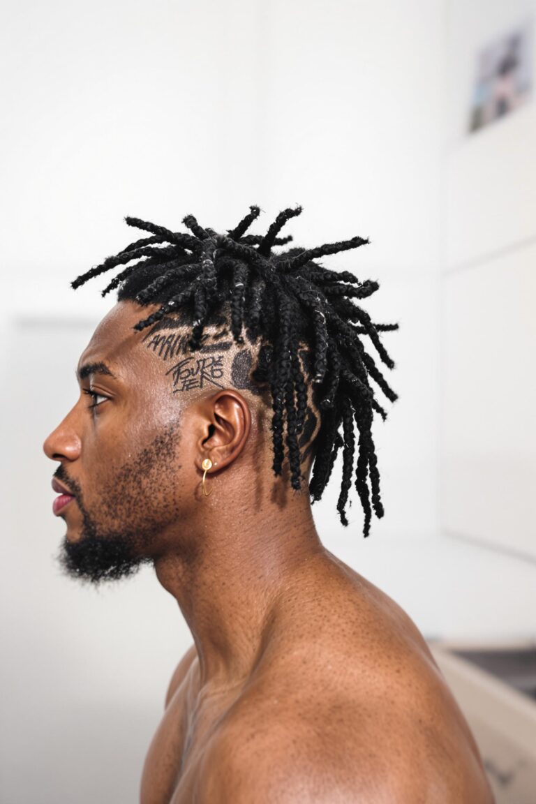 High Fade with Twisted Curls