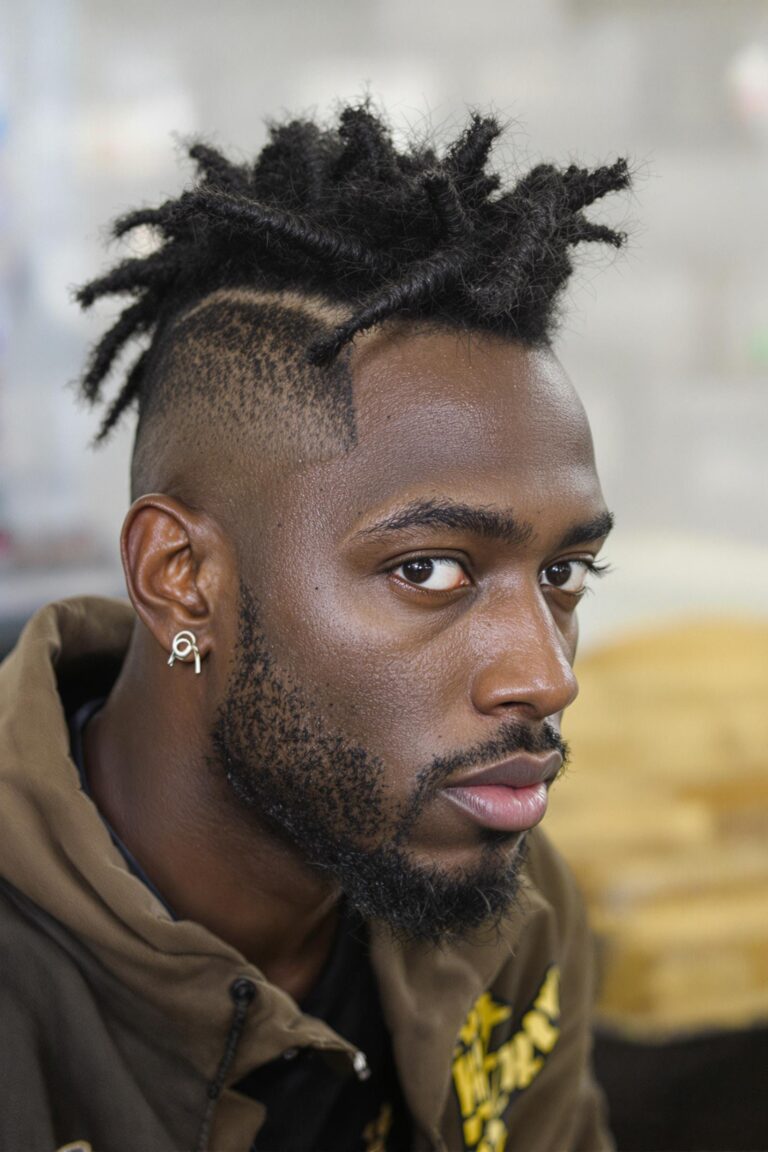 Bold Twisted Locs with Beard