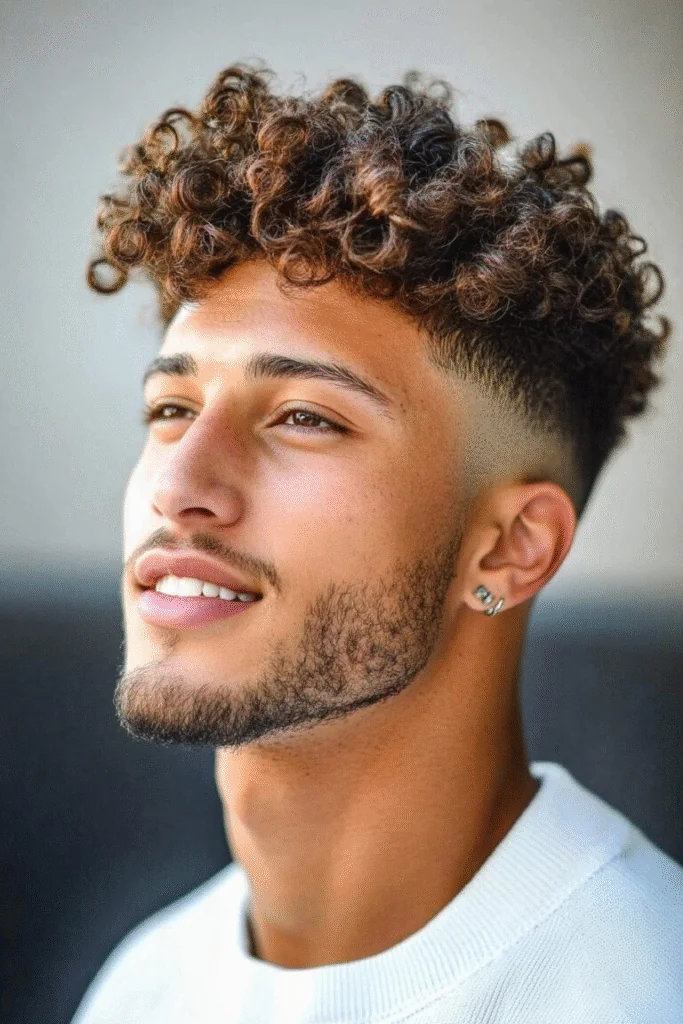 taper fade curly hair 