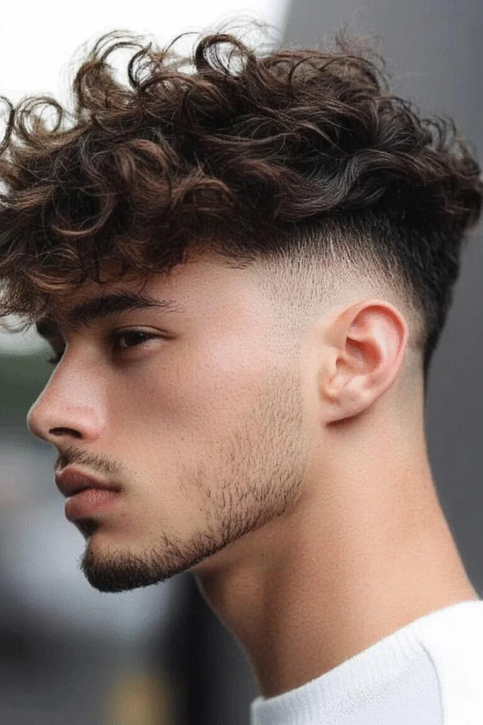 taper fade curly hair 