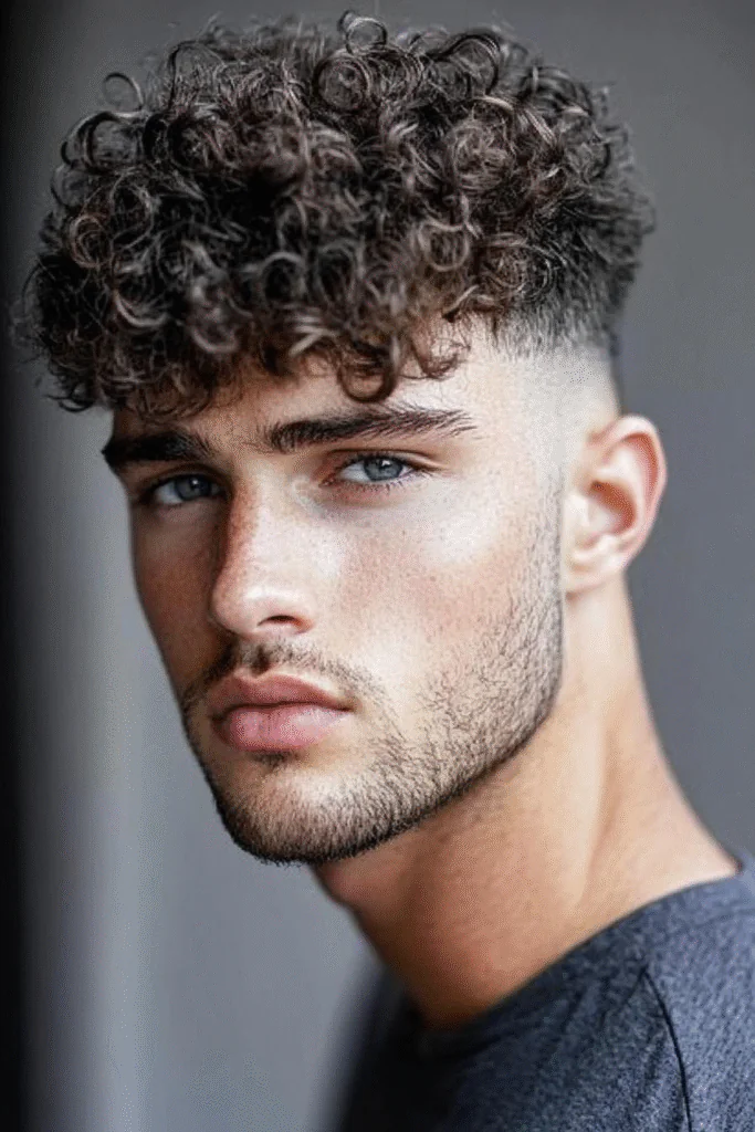 taper fade curly hair 