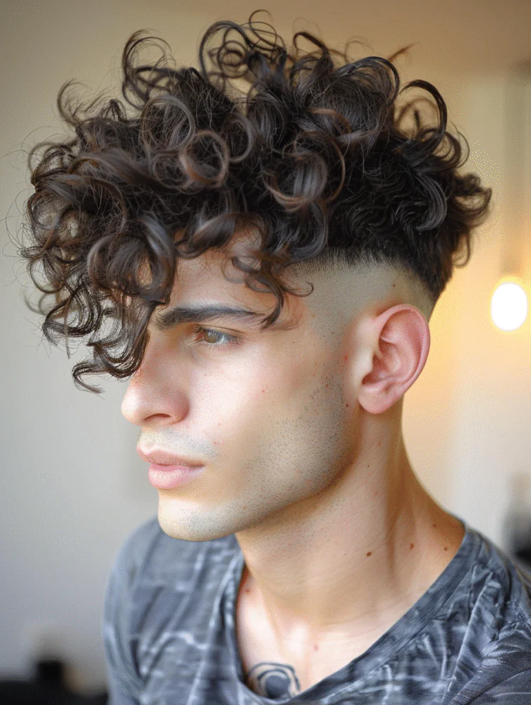 Tall Curly Fade with Edge